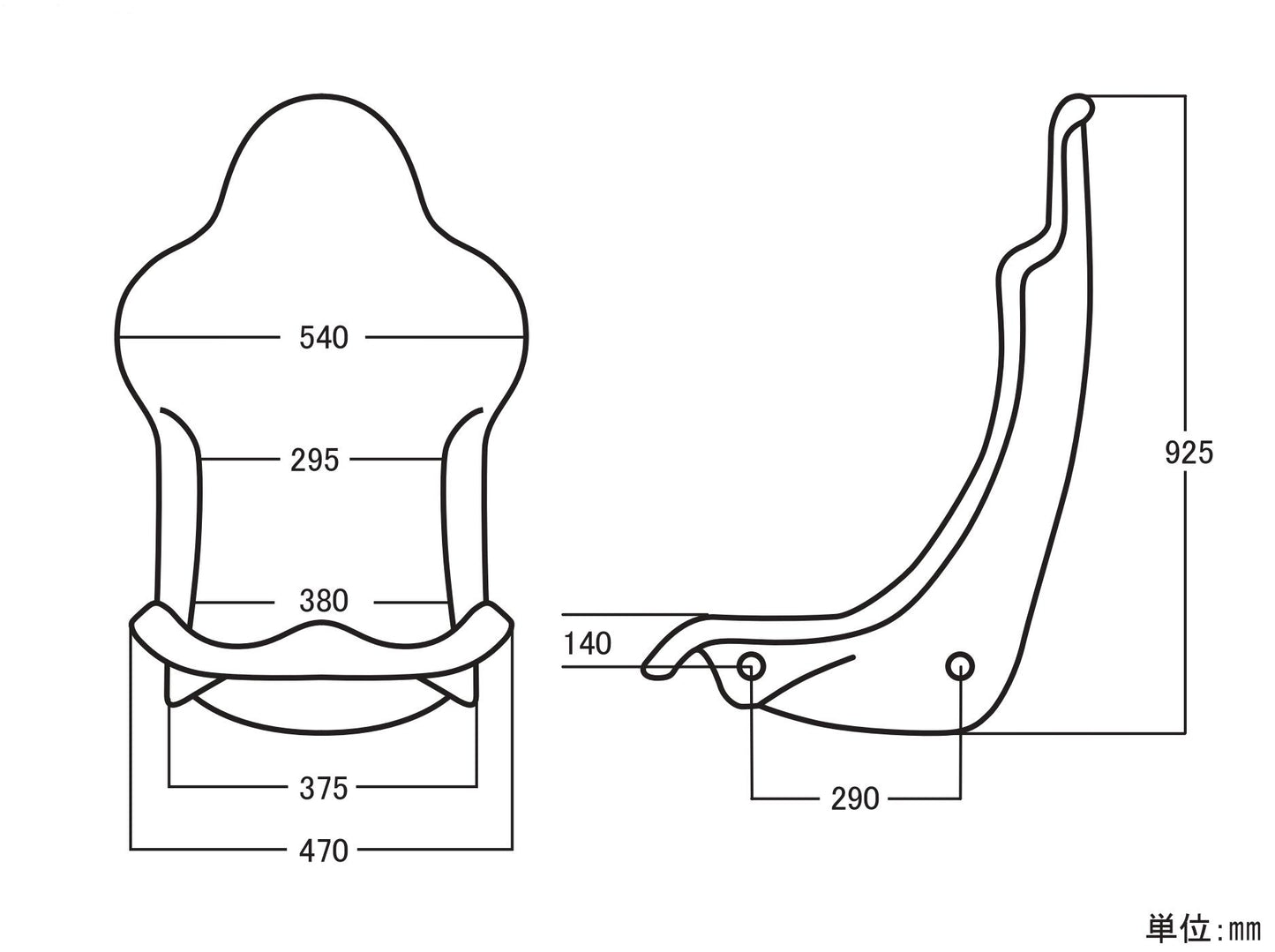 Spoon Carbon Bucket Seat: Black / Carbon Kevlar Shell