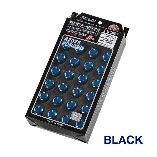 【売り切れ】レイズ デュラナット L37 ストレート ラグ&ロックセット (20個+4個) / M12x1.50 / ブラック