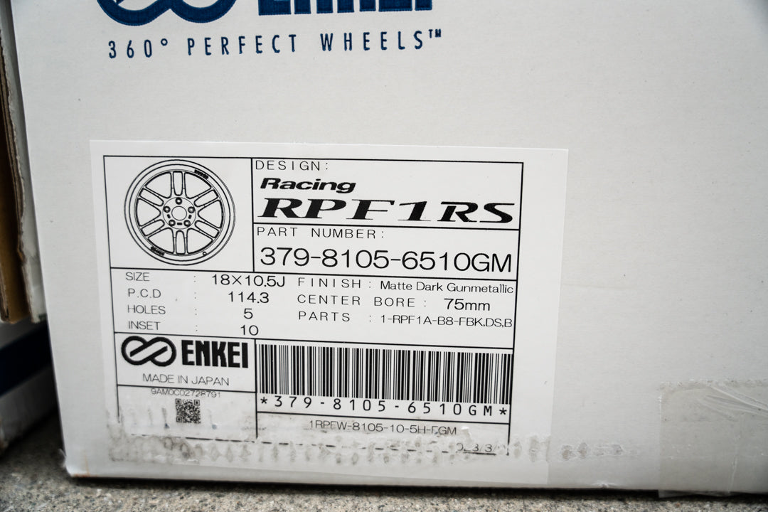 Enkei RPF1RS / 18x10.5 +10 / 5x114.3 / Matte Dark Gunmetallic