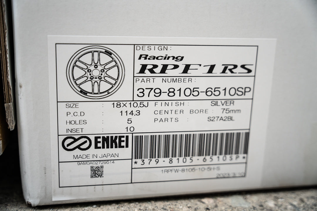 Enkei RPF1RS / 18x9.5 +12, 18x10.5 +10 / 5x114.3 / F1 Silver