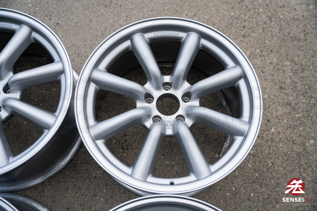 Ruedas RS Watanabe F8 de 19" (usadas) / 19x9,5 +30, 19x10,5 +25 / 5x114,3 / Plateado metalizado