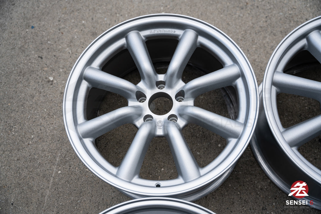 Ruedas RS Watanabe F8 de 19" (usadas) / 19x9,5 +30, 19x10,5 +25 / 5x114,3 / Plateado metalizado