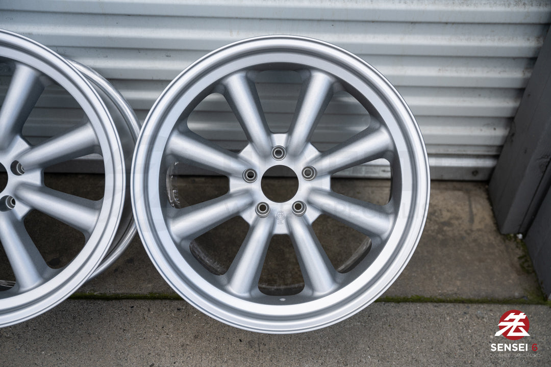 Ruedas RS Watanabe F8 de 19" (usadas) / 19x9,5 +30, 19x10,5 +25 / 5x114,3 / Plateado metalizado
