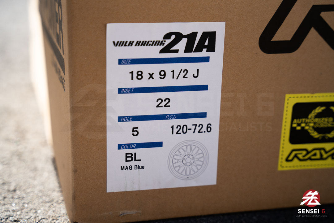 Volk 21A / 18x9.5 +22 / 5x120 / Mag Blue Rim DC (BL)
