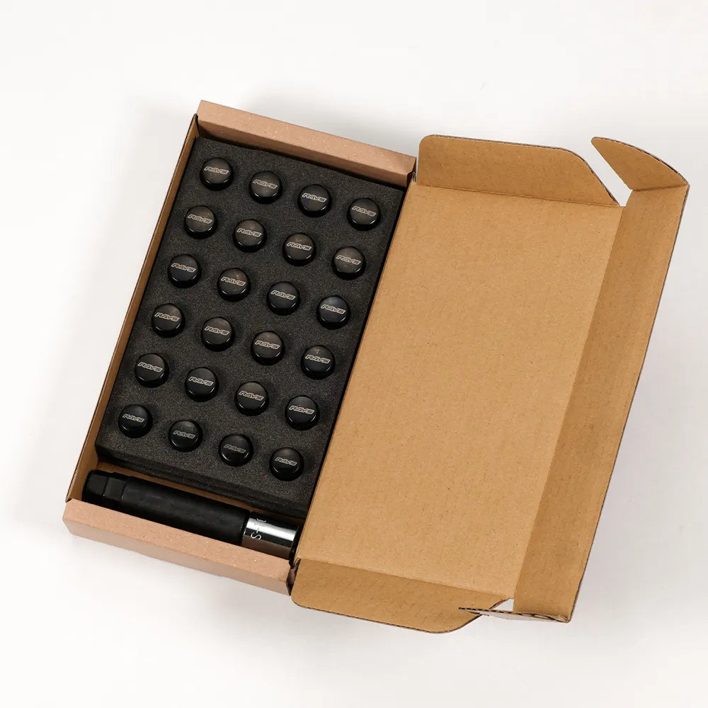 [IN STOCK] Rays 17Hex L31 Lock & Lug Set (20 + 4pcs) / M12x1.50 / Black