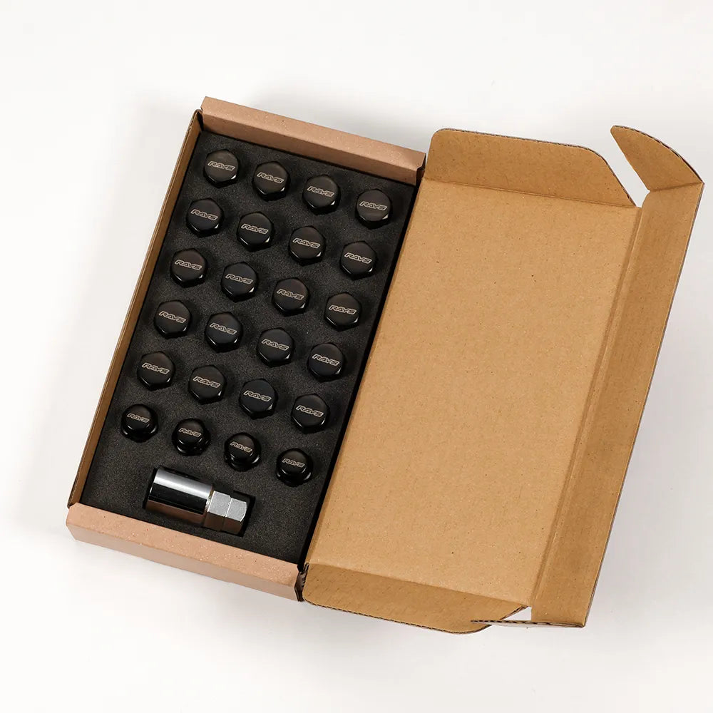 [IN STOCK] Rays 19Hex L31 Lock & Nut Set (20 + 4pcs) / M14x1.50 / Black