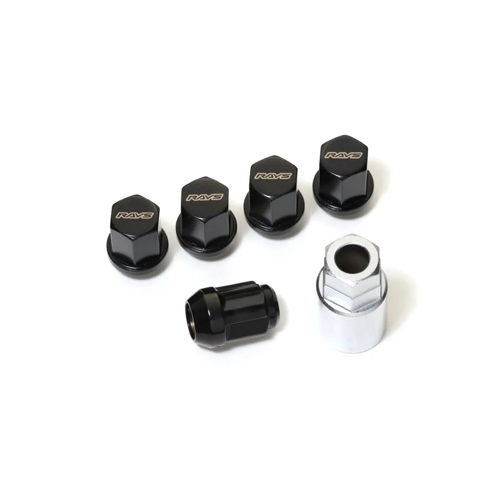 [IN STOCK] Rays 19Hex L31 Lock & Nut Set (20 + 4pcs) / M14x1.50 / Black
