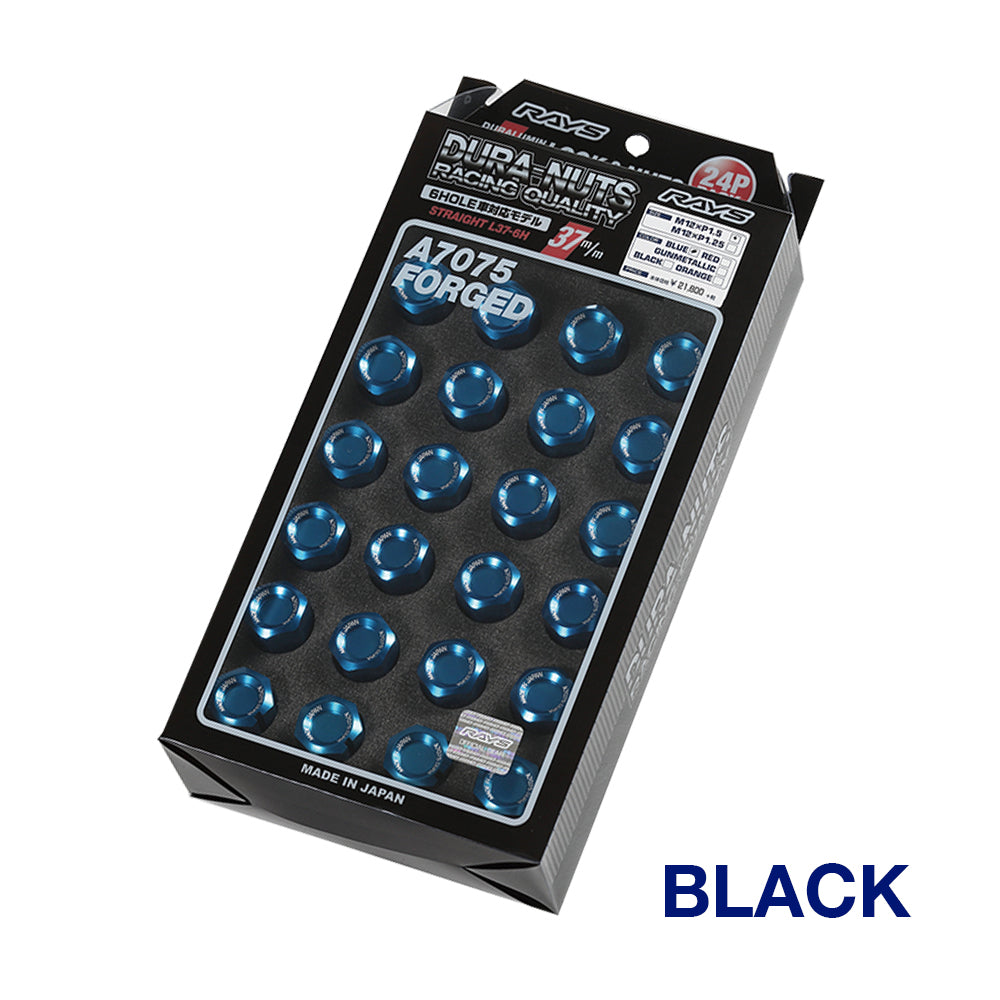 [IN STOCK] Rays Dura-Nut L37 Straight Lug & Lock Set (20 + 4pcs) / M12x1.50 / Black
