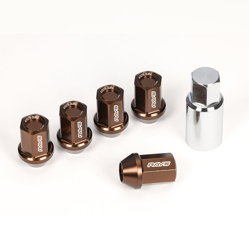 [EN STOCK] Juego de tuercas y cerraduras rectas Rays Dura-Nut L37 (20 + 4 piezas) / M12x1.50 / Bronce metálico