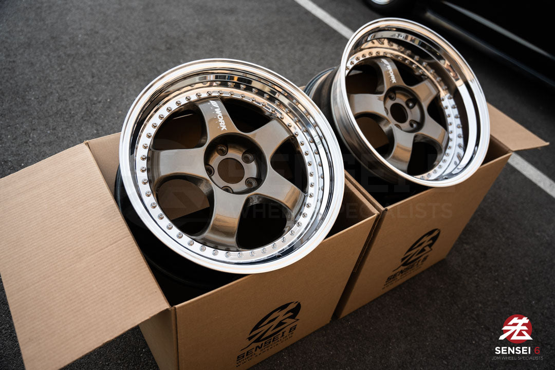 19" Work Meister S1 3P (Used Wheels) / 5x114.3 / 19x9 +25, 19x10.5 +23 / Titanium Gold