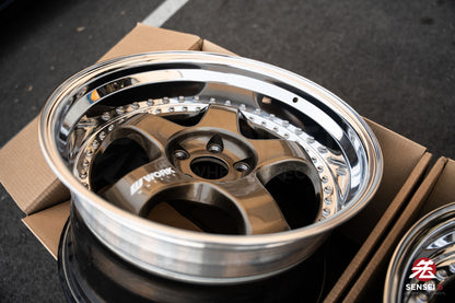 19" Work Meister S1 3P (Used Wheels) / 5x114.3 / 19x9 +25, 19x10.5 +23 / Titanium Gold