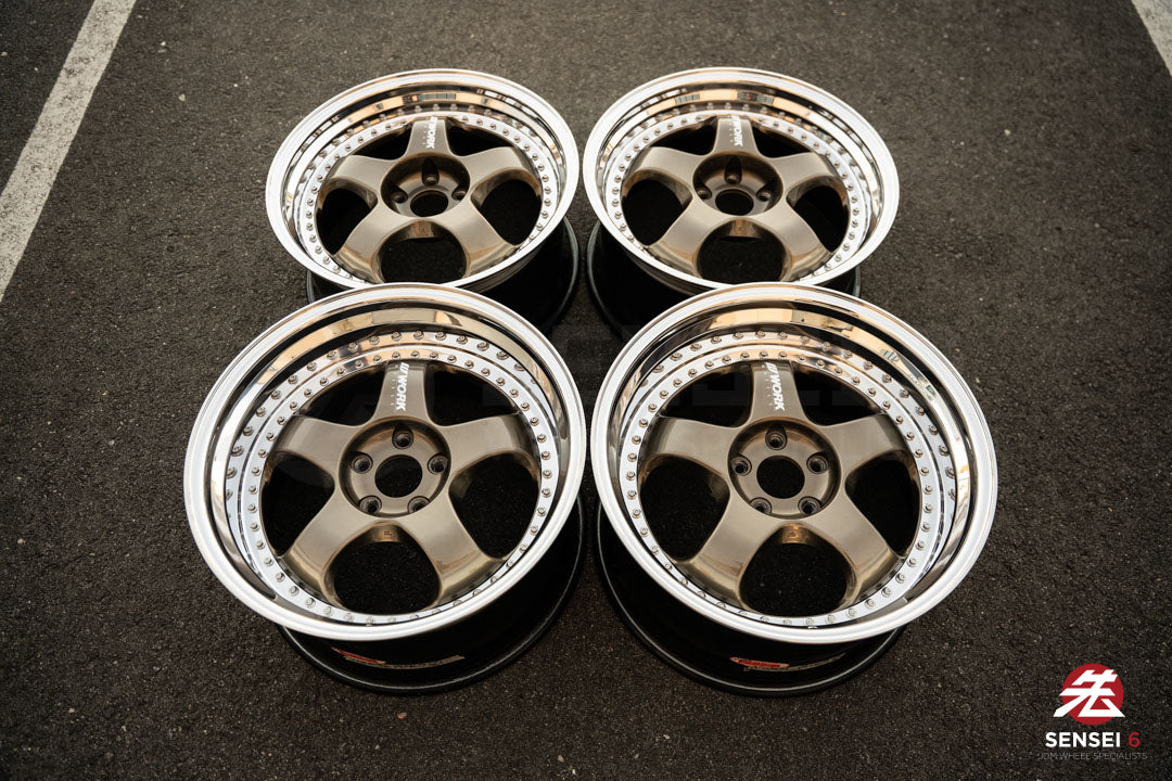 19" Work Meister S1 3P (Used Wheels) / 5x114.3 / 19x9 +25, 19x10.5 +23 / Titanium Gold