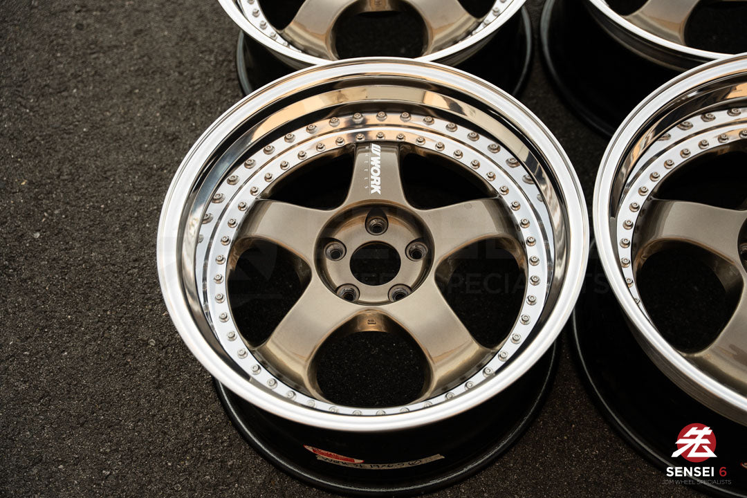 19" Work Meister S1 3P (Used Wheels) / 5x114.3 / 19x9 +25, 19x10.5 +23 / Titanium Gold