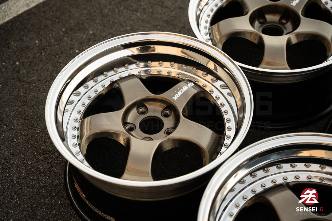 19" Work Meister S1 3P (Used Wheels) / 5x114.3 / 19x9 +25, 19x10.5 +23 / Titanium Gold