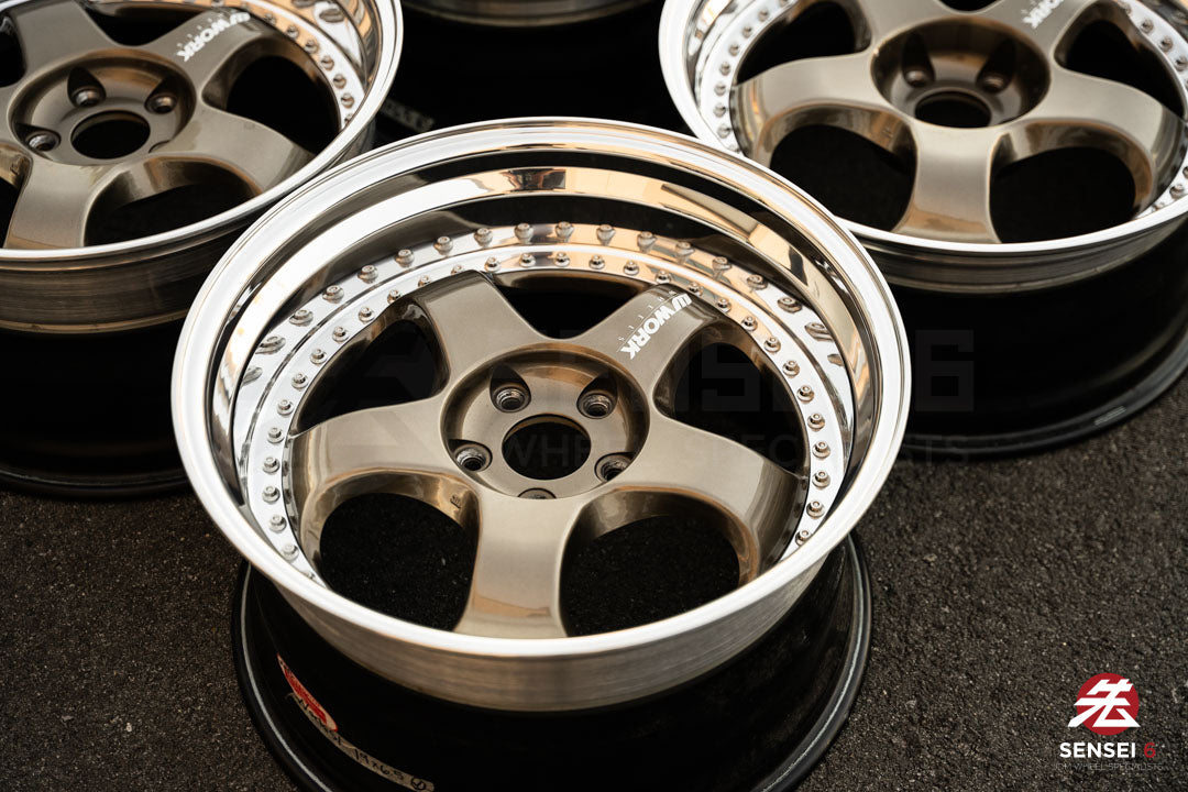 19" Work Meister S1 3P (Used Wheels) / 5x114.3 / 19x9 +25, 19x10.5 +23 / Titanium Gold
