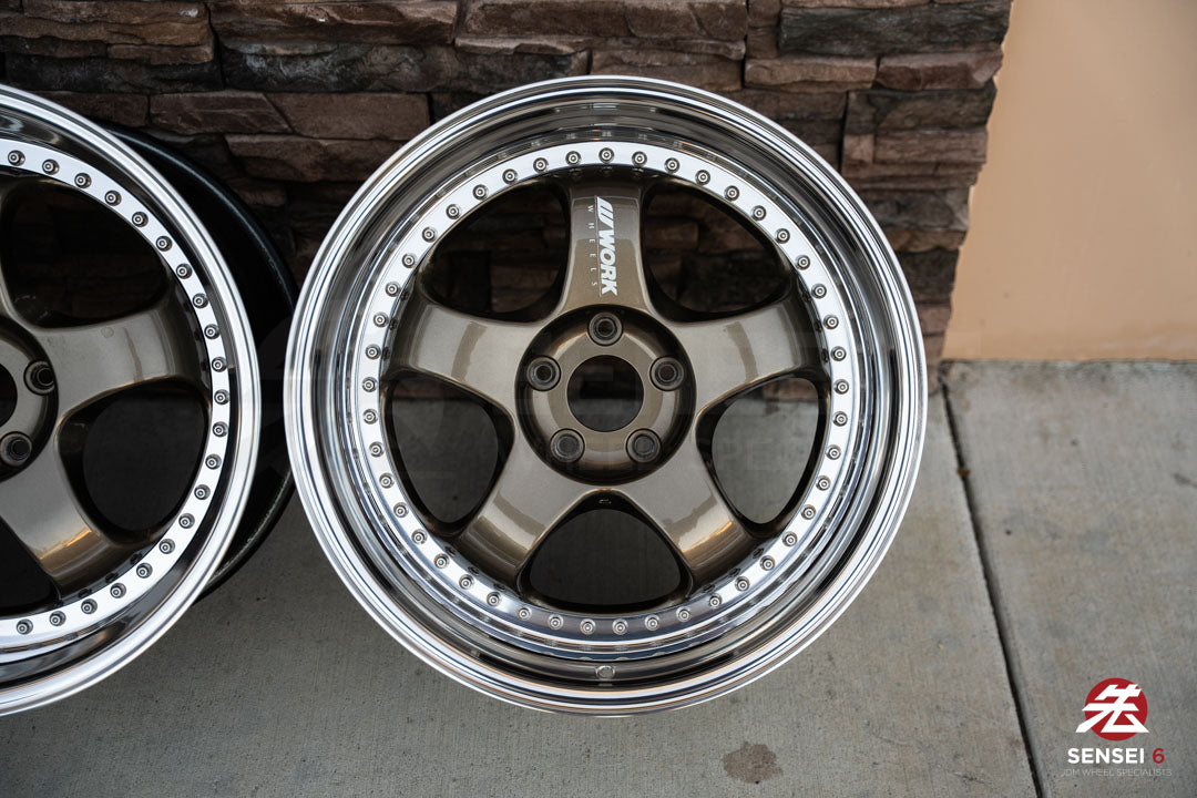 19" Work Meister S1 3P (Used Wheels) / 5x114.3 / 19x9 +25, 19x10.5 +23 / Titanium Gold