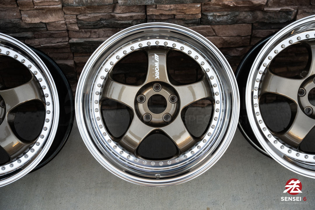 19" Work Meister S1 3P (Used Wheels) / 5x114.3 / 19x9 +25, 19x10.5 +23 / Titanium Gold