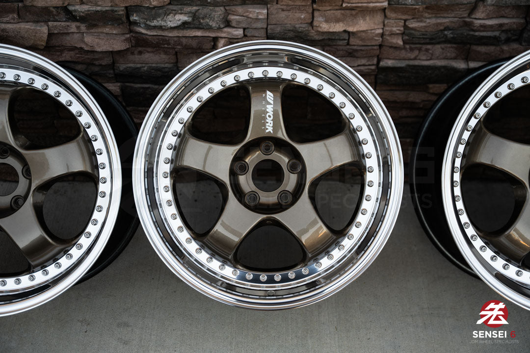 19" Work Meister S1 3P (Used Wheels) / 5x114.3 / 19x9 +25, 19x10.5 +23 / Titanium Gold