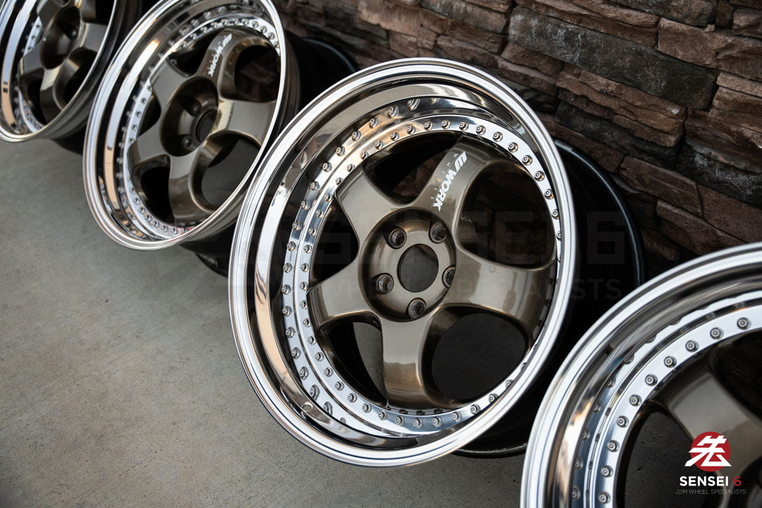 19" Work Meister S1 3P (Used Wheels) / 5x114.3 / 19x9 +25, 19x10.5 +23 / Titanium Gold