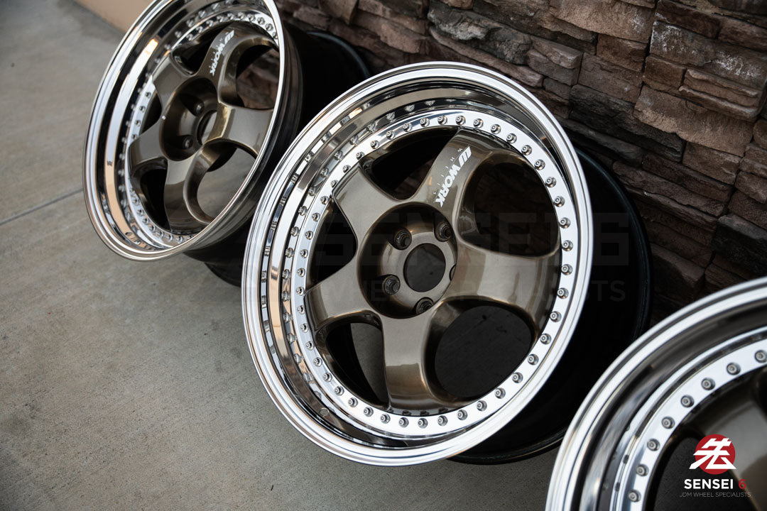 19" Work Meister S1 3P (Used Wheels) / 5x114.3 / 19x9 +25, 19x10.5 +23 / Titanium Gold