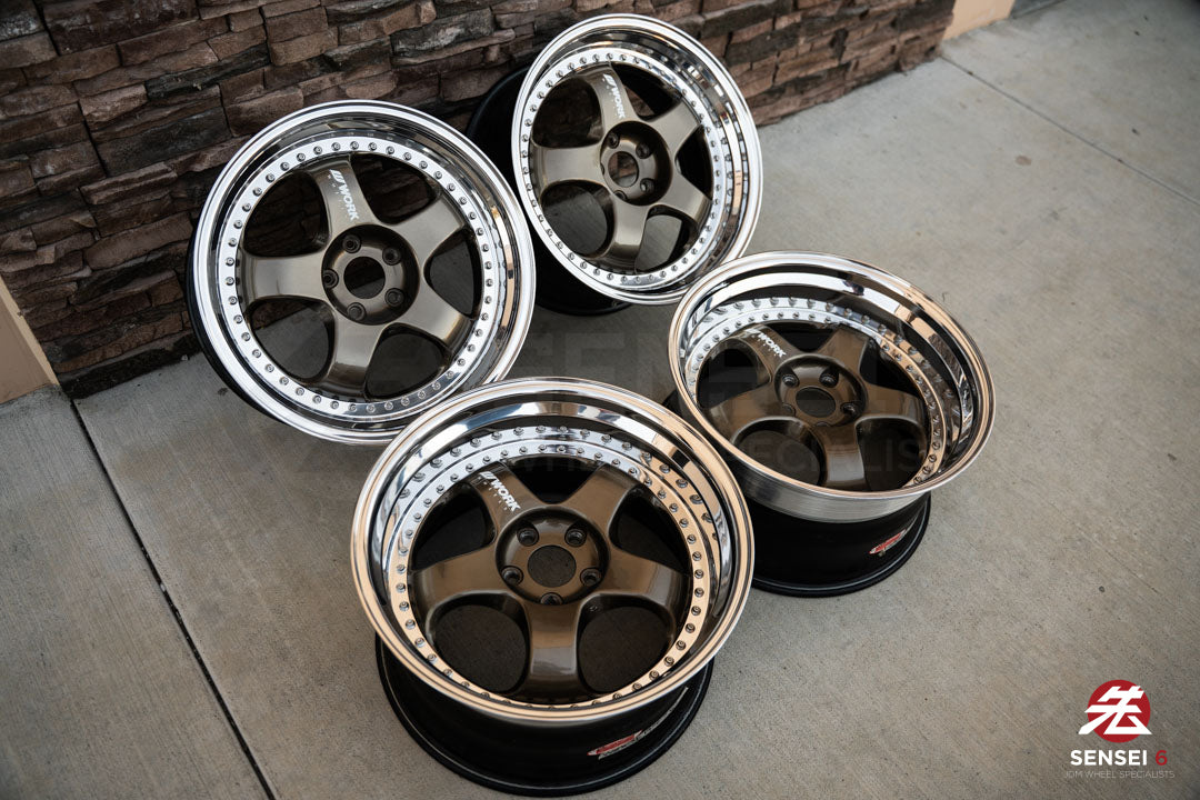 19" Work Meister S1 3P (Used Wheels) / 5x114.3 / 19x9 +25, 19x10.5 +23 / Titanium Gold