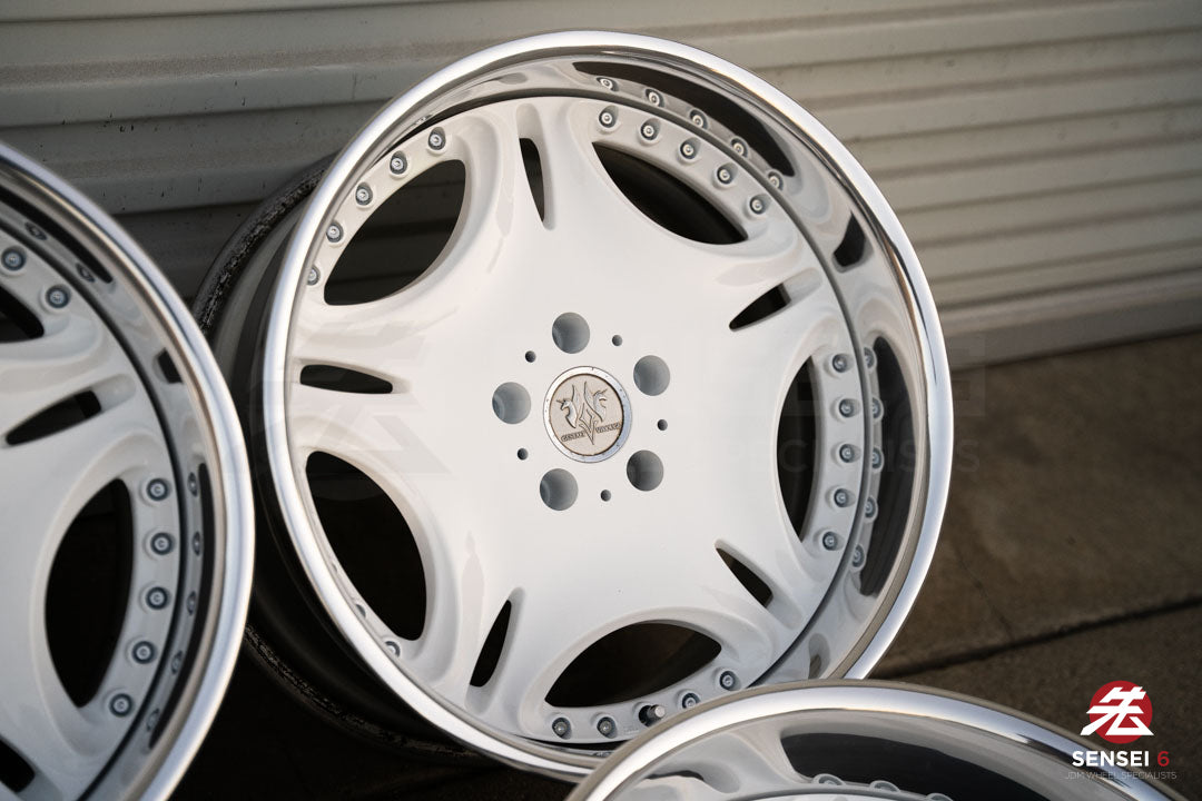 Llantas AME Gestalt Virouge de 18" (usadas) / 5x114.3 / 18x9.5 -3, 18x9.5 -4 / Blancas