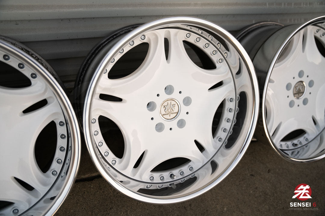 Llantas AME Gestalt Virouge de 18" (usadas) / 5x114.3 / 18x9.5 -3, 18x9.5 -4 / Blancas