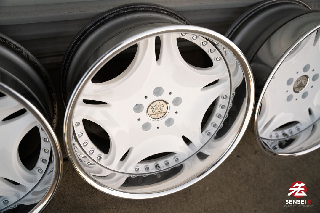 Llantas AME Gestalt Virouge de 18" (usadas) / 5x114.3 / 18x9.5 -3, 18x9.5 -4 / Blancas