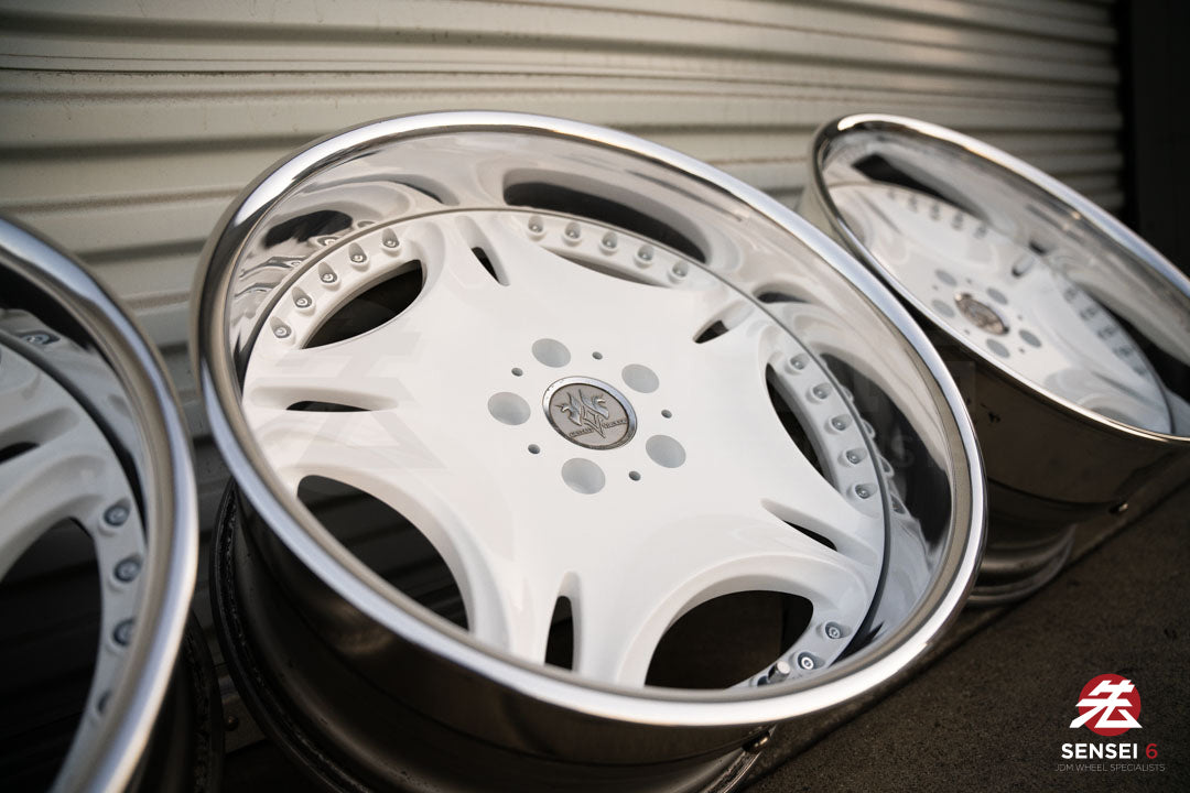 Llantas AME Gestalt Virouge de 18" (usadas) / 5x114.3 / 18x9.5 -3, 18x9.5 -4 / Blancas