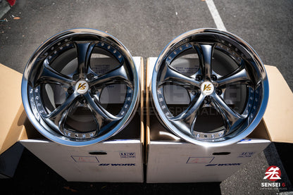 Work VSKF# / 18x9.5 +22, 18x9.5 +21 / 5x114.3 / Brilliant Silver Black (BSB)