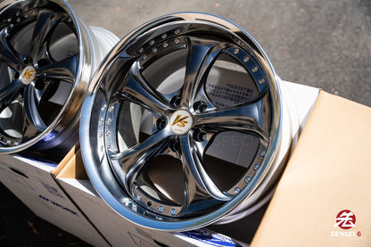 Work VSKF# / 18x9.5 +22, 18x9.5 +21 / 5x114.3 / Brilliant Silver Black (BSB)