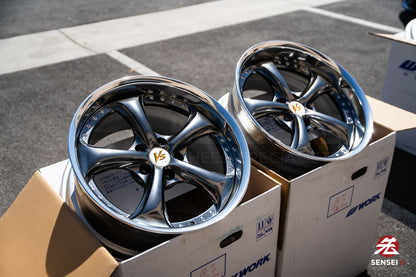 Work VSKF# / 18x9.5 +22, 18x9.5 +21 / 5x114.3 / Brilliant Silver Black (BSB)