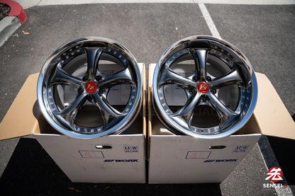 Work VSKF# / 18x9.5 +22, 18x9.5 +21 / 5x114.3 / Brilliant Silver Black (BSB)