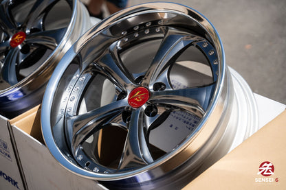 Work VSKF# / 18x9.5 +22, 18x9.5 +21 / 5x114.3 / Brilliant Silver Black (BSB)