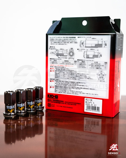 [IN STOCK] Project Kics R40 Lug & Lock Set (20 + 4pcs) / M12x1.50 / Glorious Black