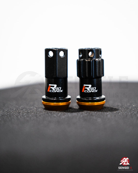 [IN STOCK] Project Kics R40 iCONIX M14 Lock & Nut Set (16 + 4 pcs) / M14x1.50 / Black (Capless)
