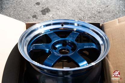 Volk TE37V Mark-II / 18x9.5 +15 / 5x114.3 / Mag Blue / Rim DC (BL)