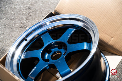 Volk TE37V Mark-II / 18x9.5 +15 / 5x114.3 / Mag Blue / Rim DC (BL)