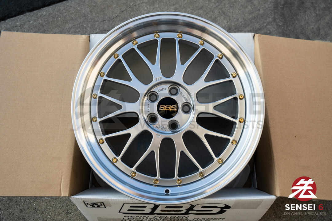 BBS LM / 18x8.5 +45 / 5x100 / Pernos de plata diamante y oro 