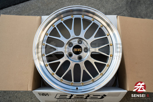 BBS LM / 18x8.5 +45 / 5x100 / Pernos de plata diamante y oro 