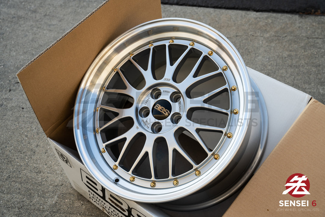 BBS LM / 18x8.5 +45 / 5x100 / Pernos de plata diamante y oro 