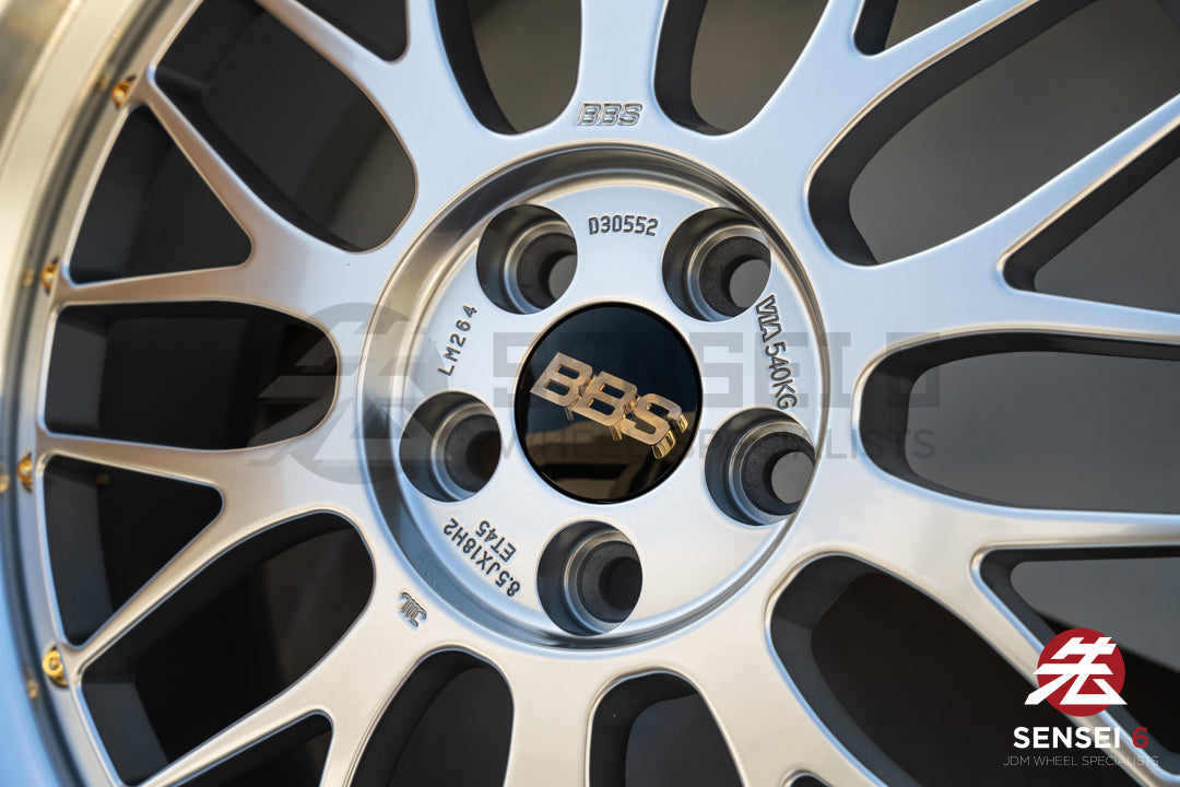 BBS LM / 18x8.5 +45 / 5x100 / Pernos de plata diamante y oro 