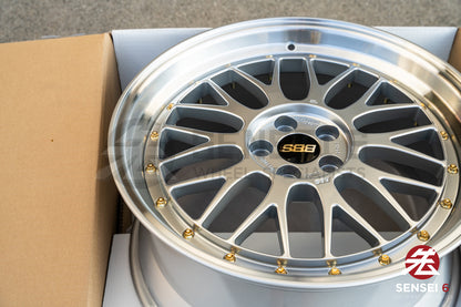BBS LM / 18x8.5 +45 / 5x100 / Pernos de plata diamante y oro 