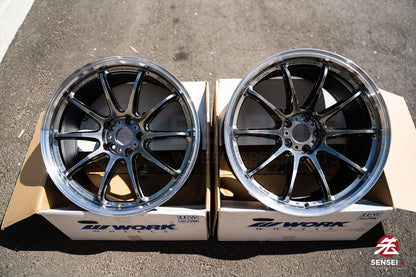 Work Emotion ZR10 1P / 19x9.5 +23, 19x10.5 +30 / 5x112 / Llanta Glim Black con corte de diamante (GTKRC)