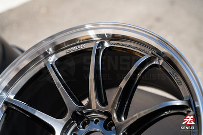 Work Emotion ZR10 1P / 19x9.5 +23, 19x10.5 +30 / 5x112 / Llanta Glim Black con corte de diamante (GTKRC)
