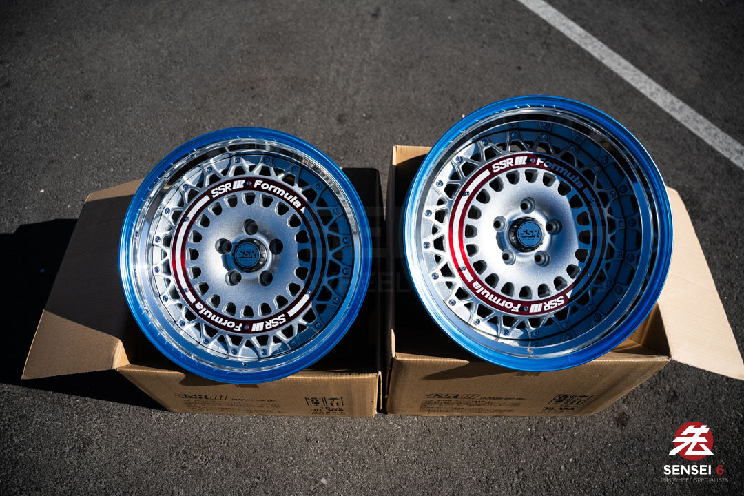 SSR Formula Aero Mesh / 18x9.5 +12, 18x10.5 +18 / 5x114.3 / FM Silver + Brushed Red Ring