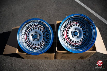 SSR Formula Aero Mesh / 18x9.5 +12, 18x10.5 +18 / 5x114.3 / FM Silver + Brushed Red Ring