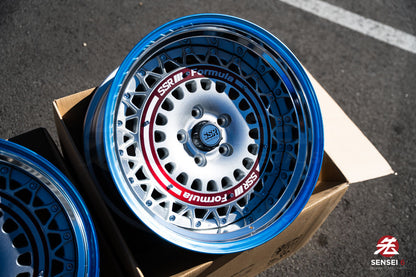 SSR Formula Aero Mesh / 18x9.5 +12, 18x10.5 +18 / 5x114.3 / FM Silver + Brushed Red Ring
