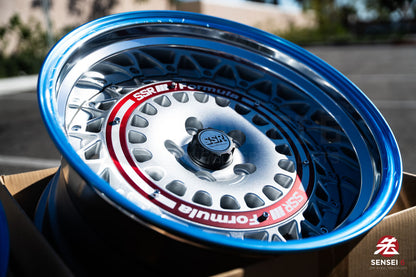 SSR Formula Aero Mesh / 18x9.5 +12, 18x10.5 +18 / 5x114.3 / FM Silver + Brushed Red Ring