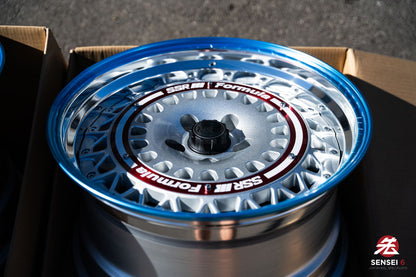 SSR Formula Aero Mesh / 18x9.5 +12, 18x10.5 +18 / 5x114.3 / FM Silver + Brushed Red Ring